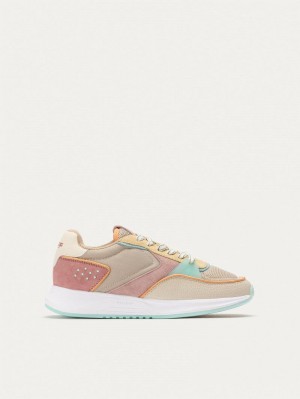 Basket Hoff District Carnaby Femme Kaki Rose Jaune | AHE4100KK